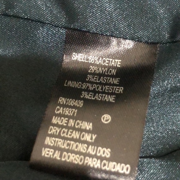 Tahari Sheath Dress Size 14W Dark Forest Green Ruched Side - Picture 7 of 9